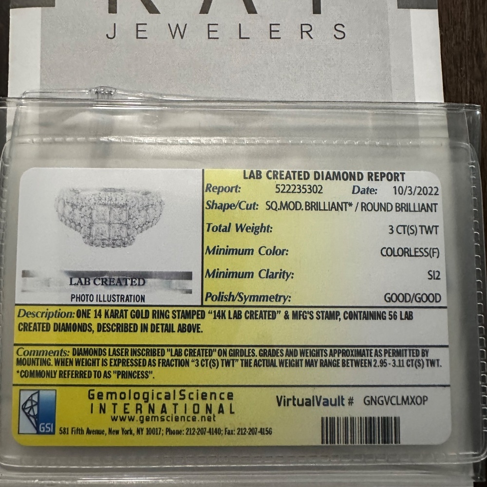 Like new! 3ct tw lab created diamond engagement ring - Picture 8 of 11